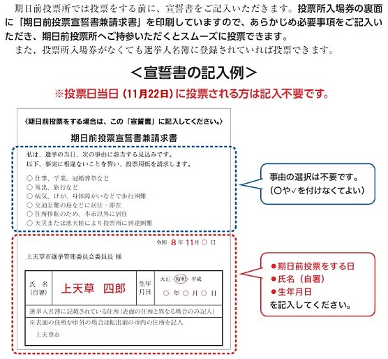 宣誓書記載例