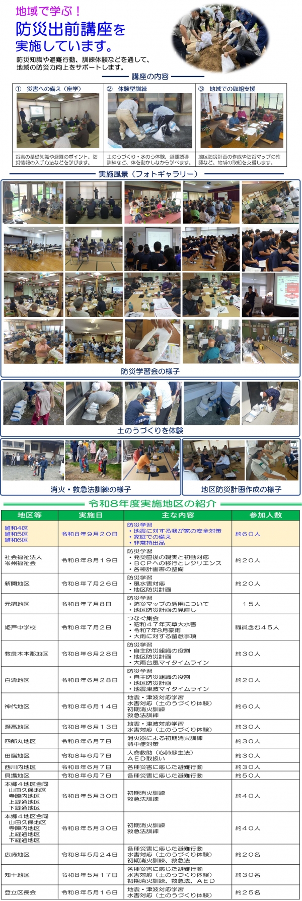 防災出前講座実施状況 9月
