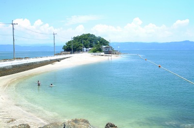 小島公園キャンプ場付近の海岸の写真